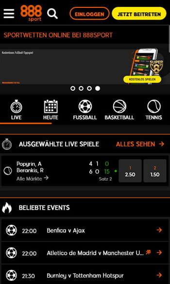 888sport Sportwetten App