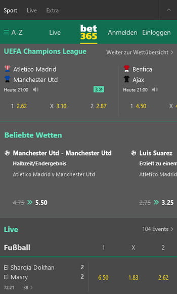 bet365 Sportwetten App