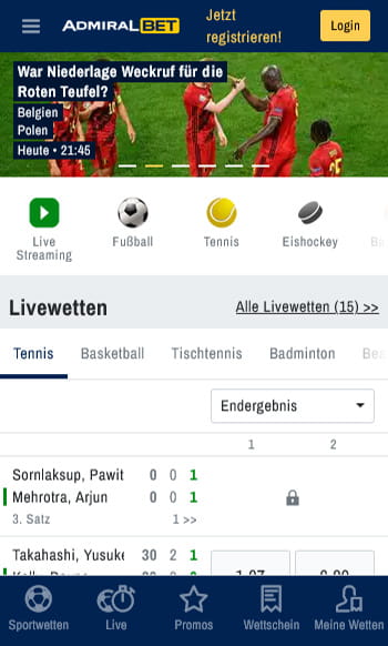 ADMIRALBET Sportwetten App