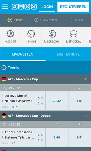 JAXX Sportwetten App