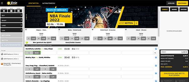 Das Sportwetten Programm auf der Xtip Webseite